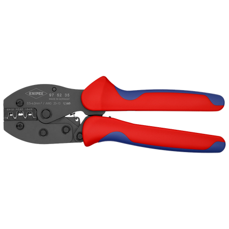 KNIPEX PreciForce Crimping Pliers for non-insulated open plug type connectors (plug width 4.8 + 6.3 mm)