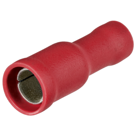 Insulated round socket, red, 4 mm
