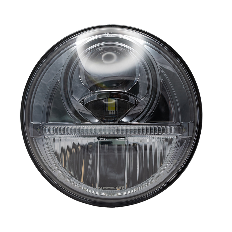 Full LED Motorradoptik 8088 Directional - 6 + 10 Lenses - Round 7 50W  5800Lms 5500K - Black - XENLED Motorradscheinwerfer - France-Xenon